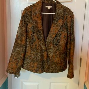 Coldwater Creek Brown and Black Patterned Blazer